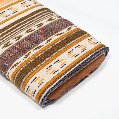 Multicolor Stripe Cotton Blend Jacquard Fabric for Furnishing | Width: 44"