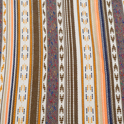 Multicolor Stripe Cotton Blend Jacquard Fabric for Furnishing | Width: 44"