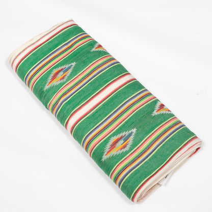 Parrot Green Multicolor Stripe Cotton Lightweight Jacquard Fabric for Dresses | Width: 44"
