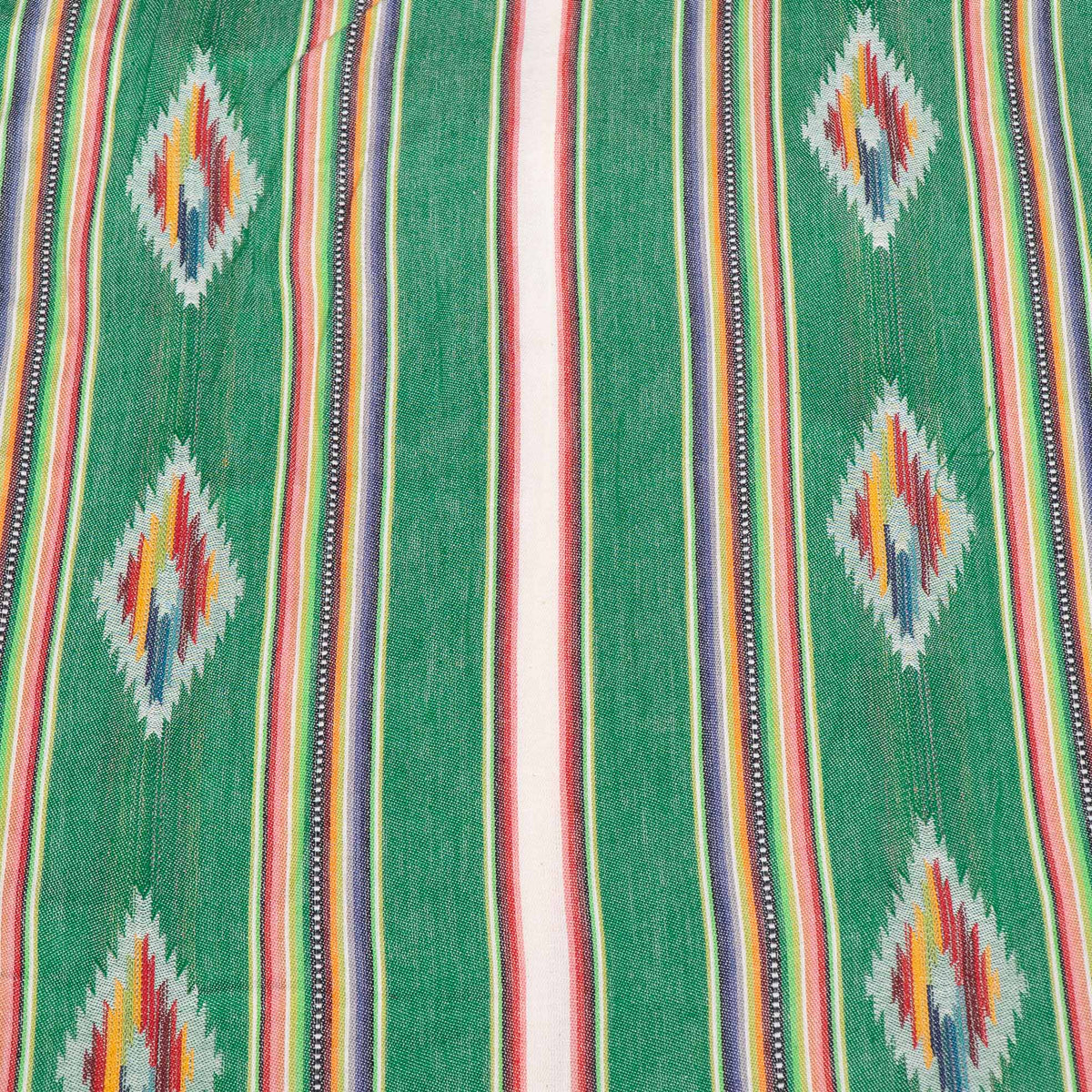 Parrot Green Multicolor Stripe Cotton Lightweight Jacquard Fabric for Dresses | Width: 44"
