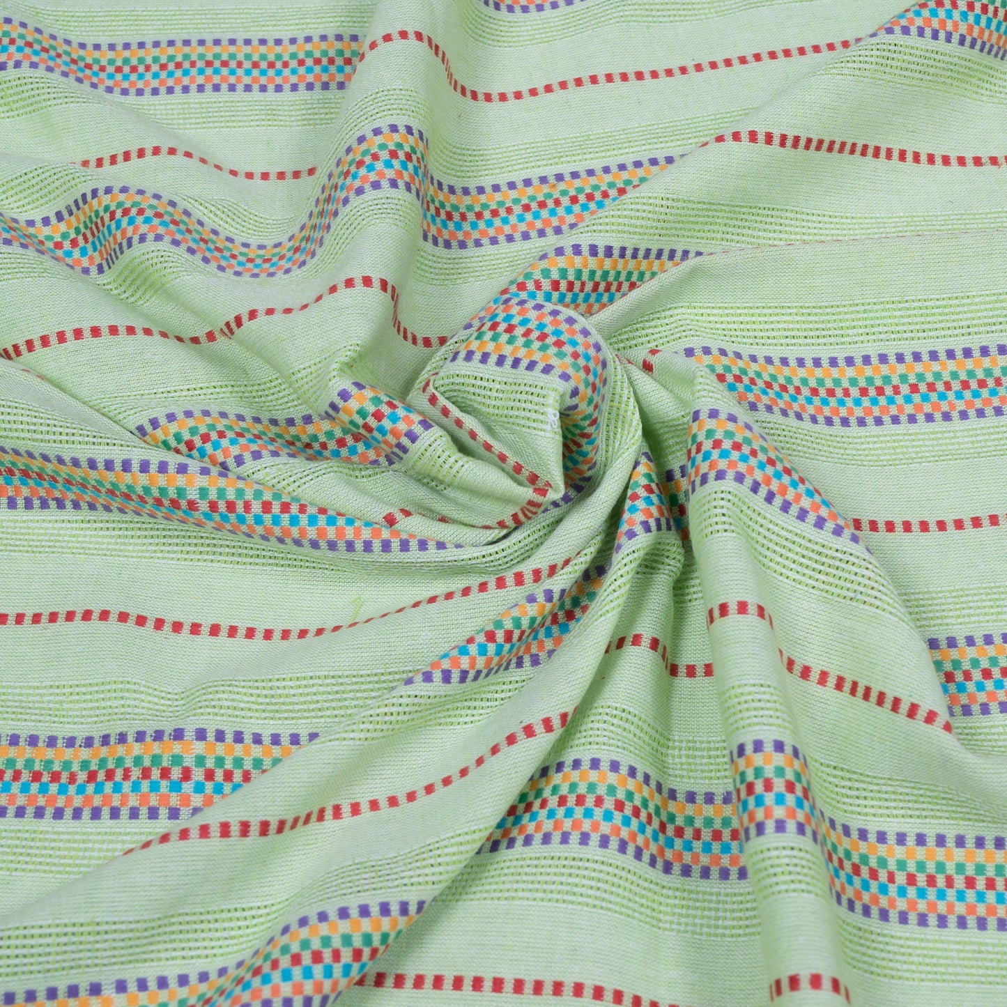 Green & Multicolor Lightweight Cotton Jacquard (SKU: JD-82)