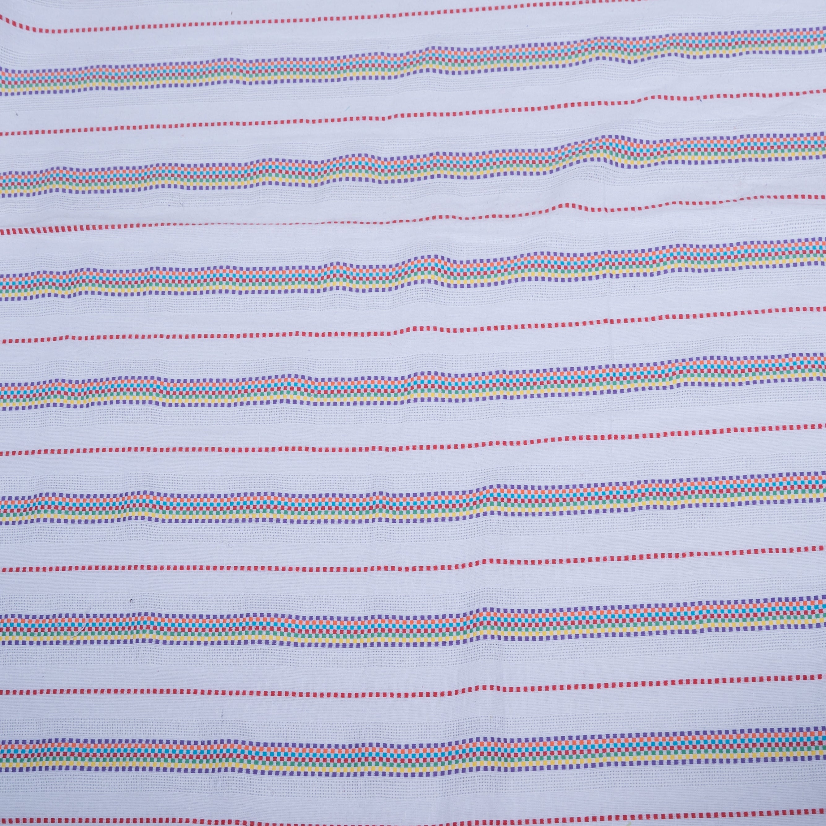 White & Multicolor Lightweight Cotton Jacquard (SKU: JD-85)