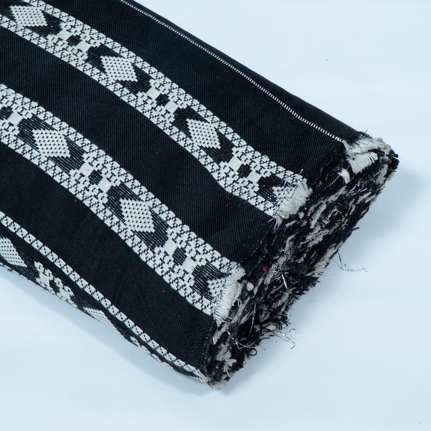 Black & White Cotton Blend Jacquard with Lurex | SKU: JDD-217