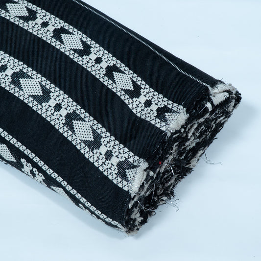Black & White Cotton Blend Jacquard with Lurex | SKU: JDD-217