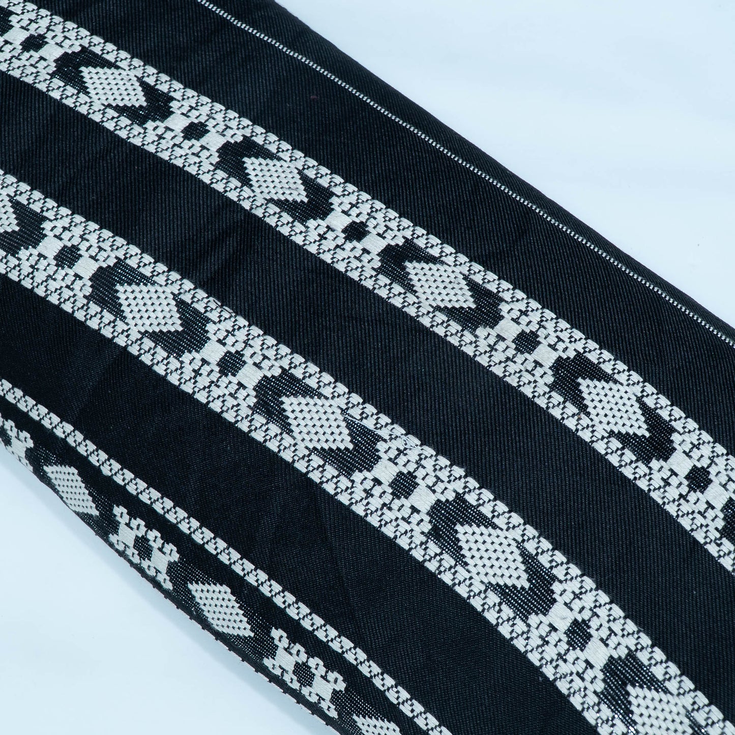 Black & White Cotton Blend Jacquard with Lurex | SKU: JDD-217