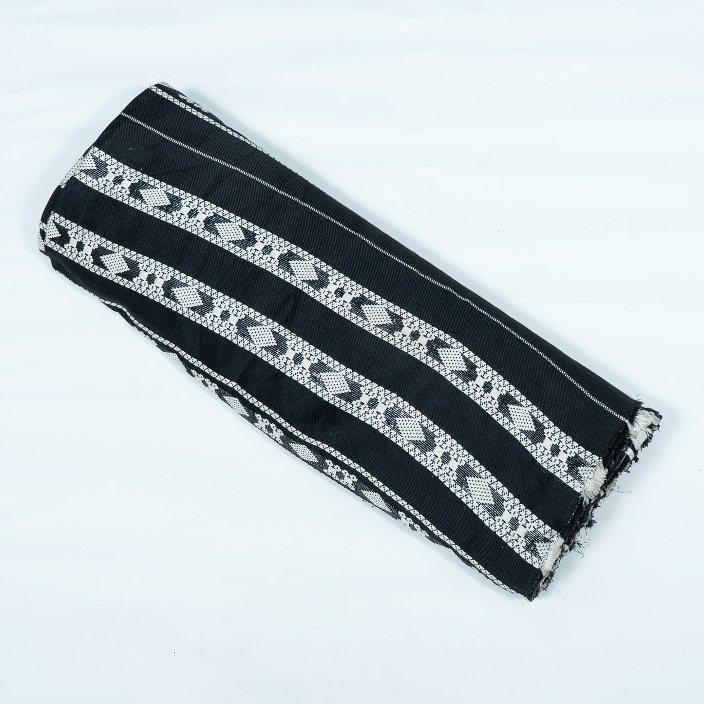 Black & White Cotton Blend Jacquard with Lurex | SKU: JDD-217