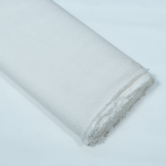 Off White Dyeable Cotton Jacquard | SKU: JDD-256