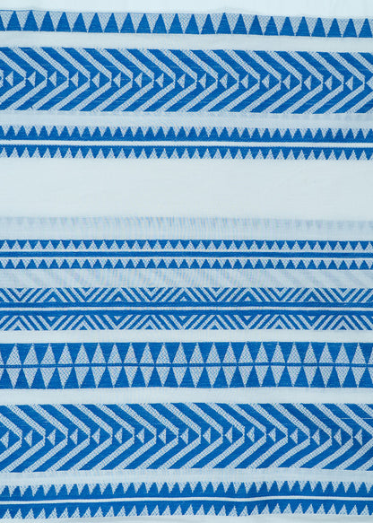 Blue & White color Lightweight Cotton Jacquard | SKU: JDD-273