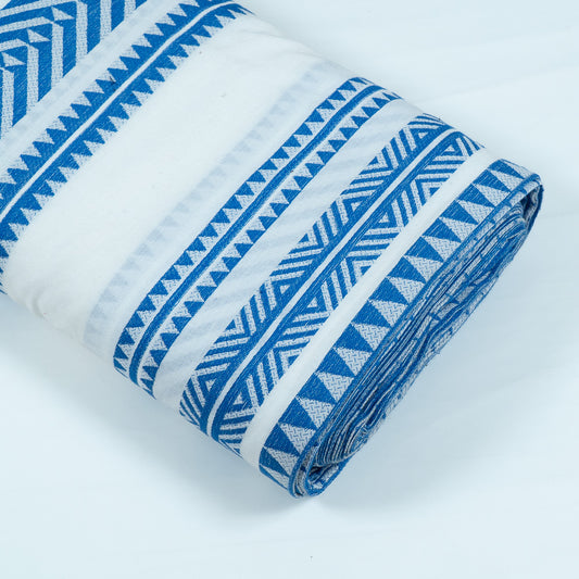 Blue & White color Lightweight Cotton Jacquard (SKU: JDD-273)