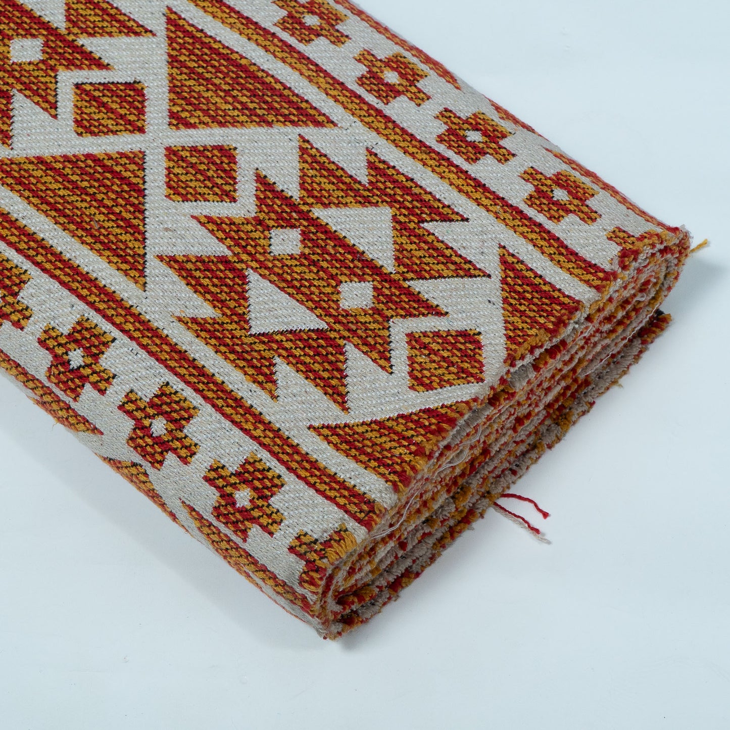 Orange & White Abstract Design Cotton Blend Jacquard | SKU: JDD-277