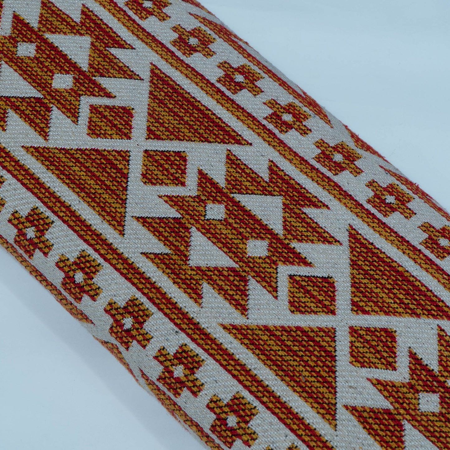Orange & White Abstract Design Cotton Blend Jacquard | SKU: JDD-277