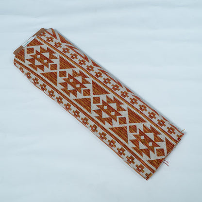 Orange & White Abstract Design Cotton Blend Jacquard | SKU: JDD-277