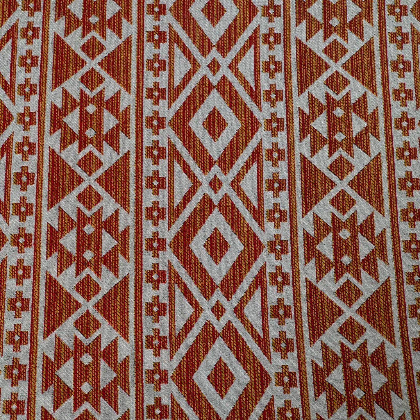 Orange & White Abstract Design Cotton Blend Jacquard | SKU: JDD-277