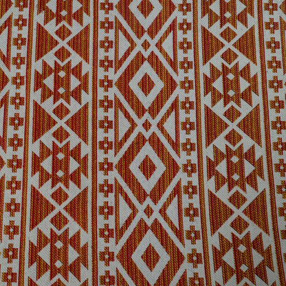 Orange & White Abstract Design Cotton Blend Jacquard | SKU: JDD-277