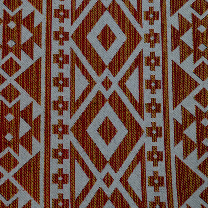Orange & White Abstract Design Cotton Blend Jacquard | SKU: JDD-277