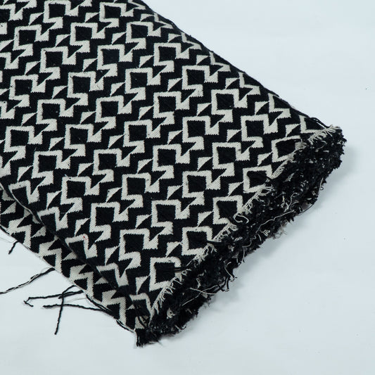 Black & White Abstract Design Cotton Blend Jacquard | SKU: JDD-280