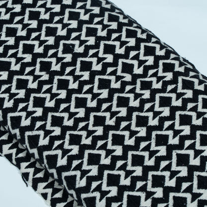 Black & White Abstract Design Cotton Blend Jacquard | SKU: JDD-280