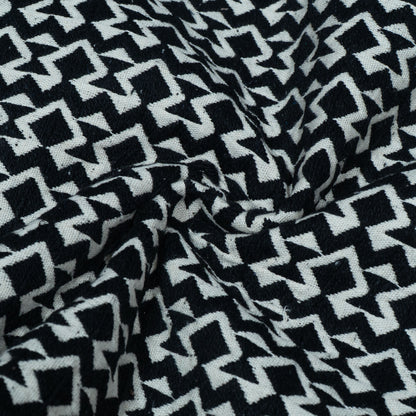 Black & White Abstract Design Cotton Blend Jacquard | SKU: JDD-280