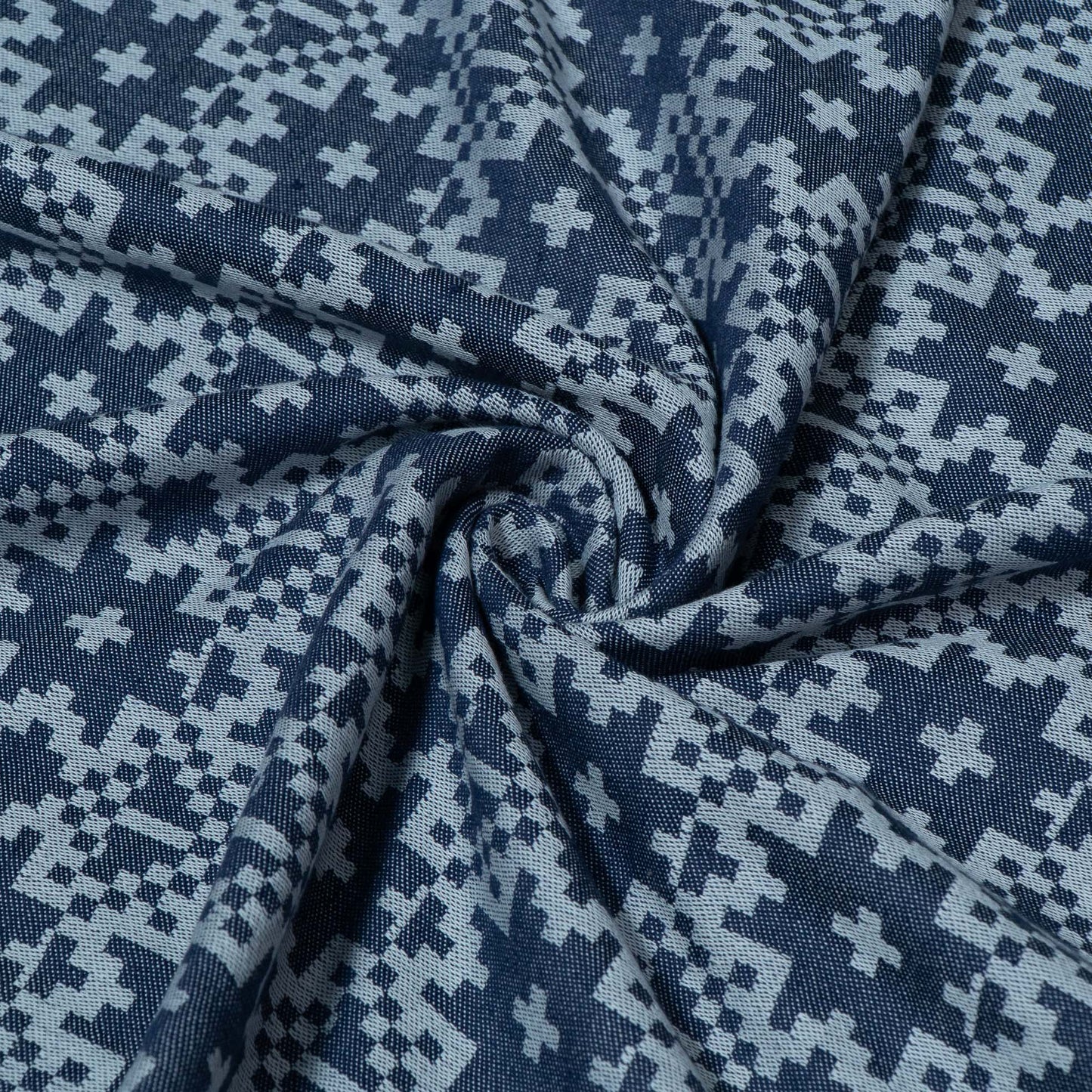 Blue & Grey color Abstract Design Cotton Blend Jacquard | SKU: JDD-286