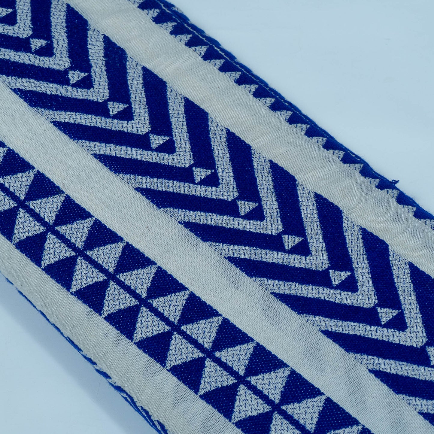 White & Blue Lightweight Cotton Acrylic Jacquard | SKU: JDD-288