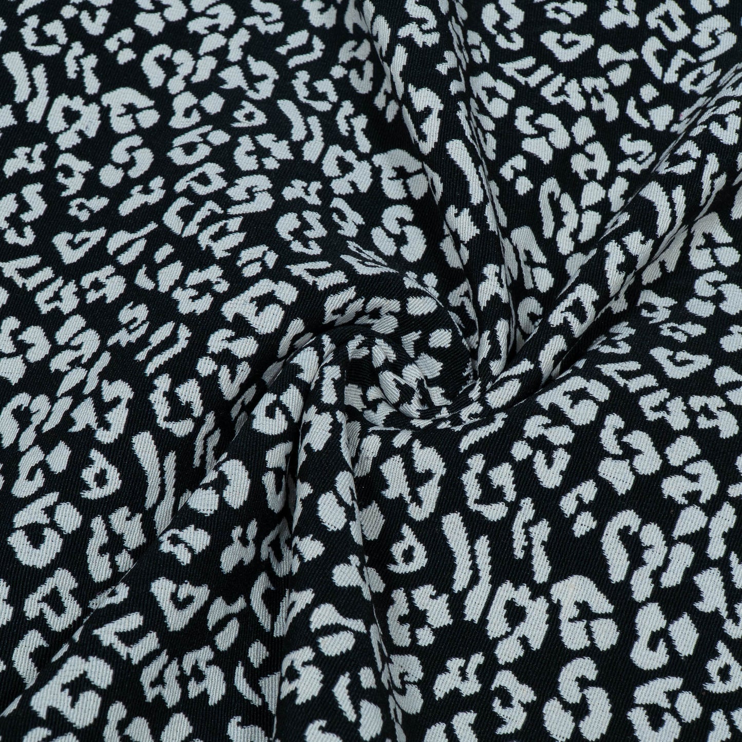 Black & White Leopard Design Cotton Blend Jacquard | SKU: JDD-299