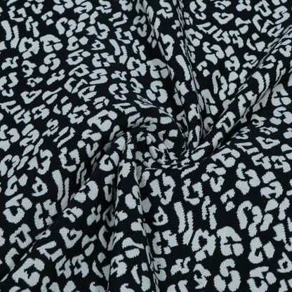 Black & White Leopard Design Cotton Blend Jacquard | SKU: JDD-299