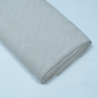 Off White Textured Dyeable Cotton Jacquard | SKU: JDD-301