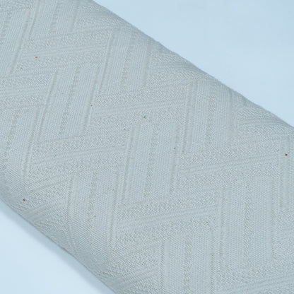 Off White Textured Dyeable Cotton Jacquard | SKU: JDD-301