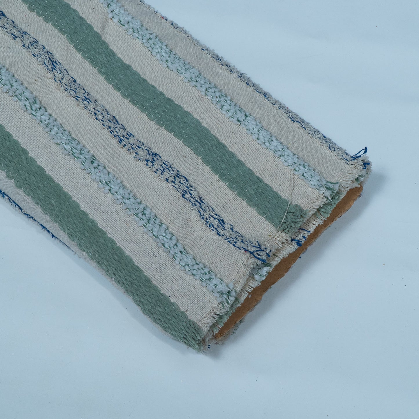 White And Blue Strepe Cotton Jacquard Fabric | SKU: JDD-314