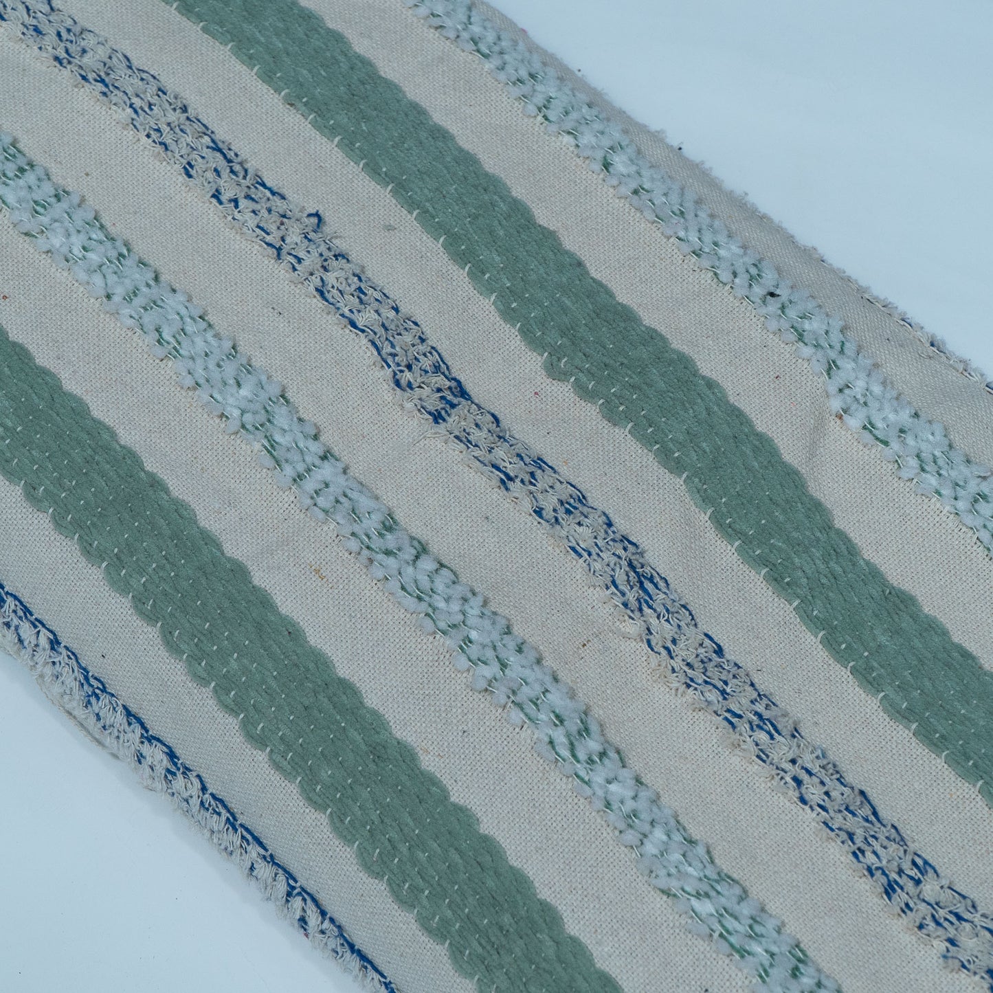 White And Blue Strepe Cotton Jacquard Fabric | SKU: JDD-314