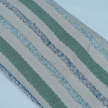 White And Blue Strepe Cotton Jacquard Fabric | SKU: JDD-314