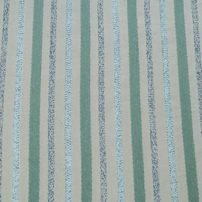 White And Blue Strepe Cotton Jacquard Fabric | SKU: JDD-314