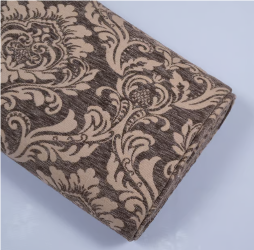 Brown & Beige color Floral Poly Cotton Velvel Blend Jacquard (SKU: JDD-328)