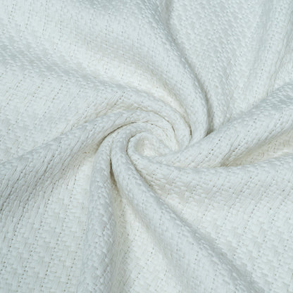 White Textured Dyeable Cotton Jacquard | SKU : JDD-351