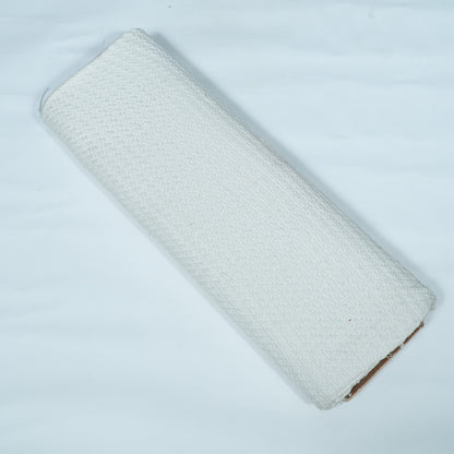 White Textured Dyeable Cotton Jacquard | SKU : JDD-351
