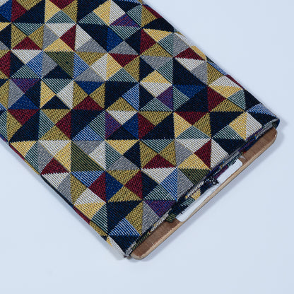 Multicolor Cotton Blend Geometric Design Jacquard | SKU: JDD-389