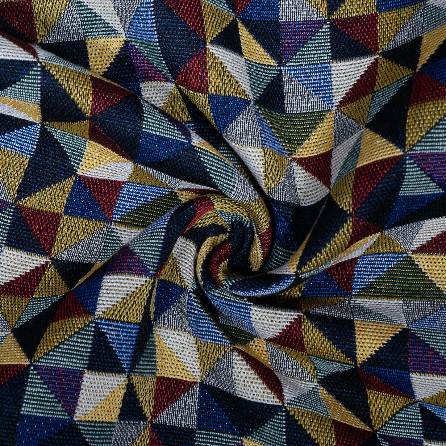 Multicolor Cotton Blend Geometric Design Jacquard  (Sku: JDD-389)