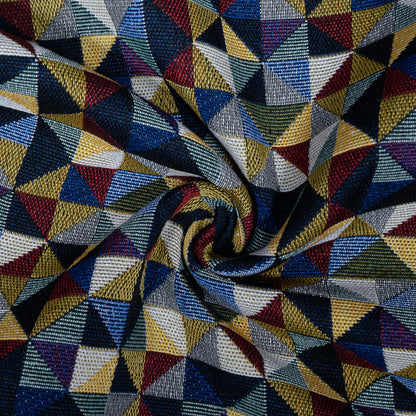 Multicolor Cotton Blend Geometric Design Jacquard | SKU: JDD-389