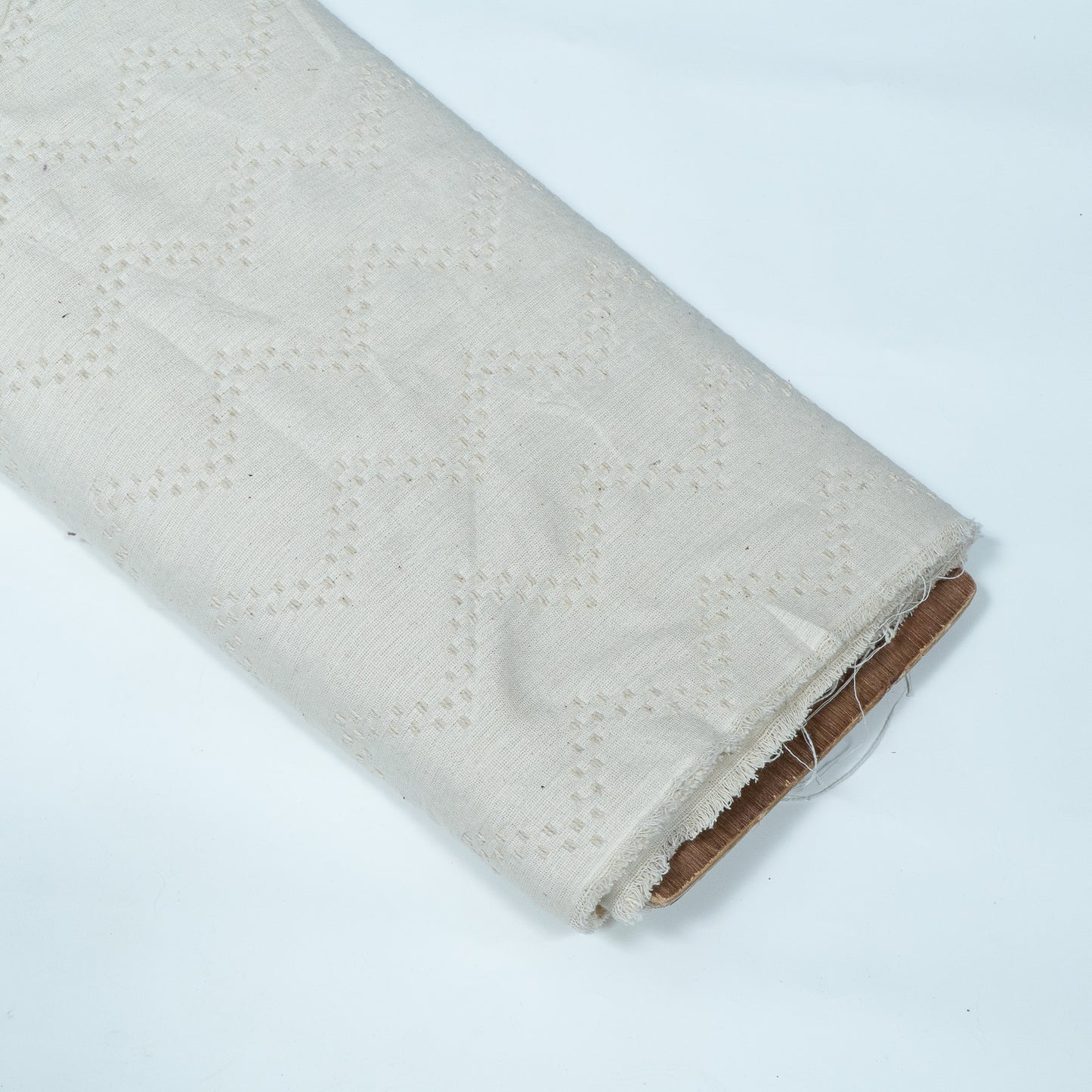 Off White Chevron Design Dyeable Cotton Jacquard | SKU: JDD-390