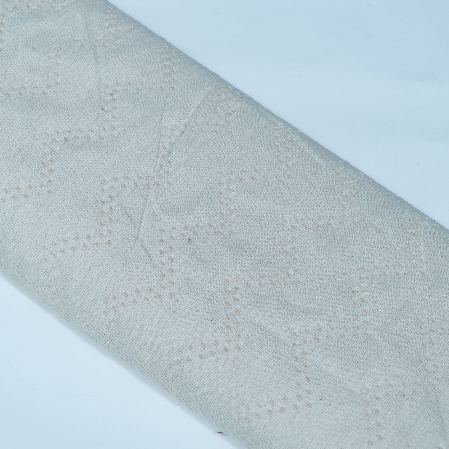 Off White Chevron Design Dyeable Cotton Jacquard | SKU: JDD-390