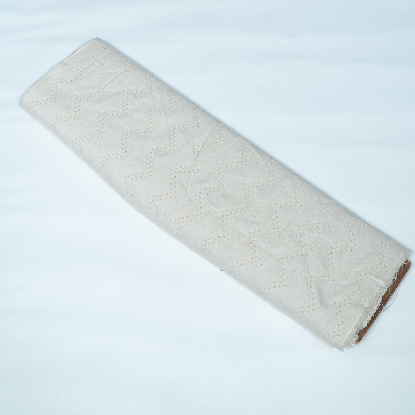 Off White Chevron Design Dyeable Cotton Jacquard | SKU: JDD-390