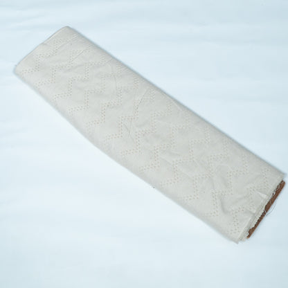 Off White Chevron Design Dyeable Cotton Jacquard | SKU: JDD-390