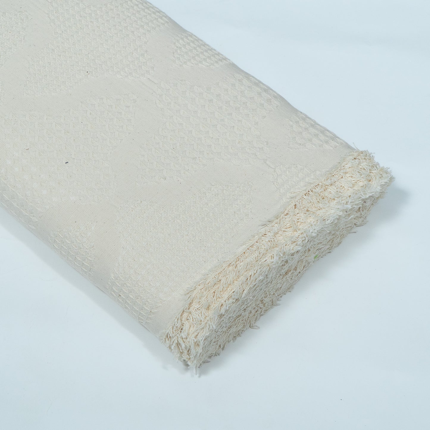 Off White Textured Dyeable Cotton Jacquard | SKU : JDD-392