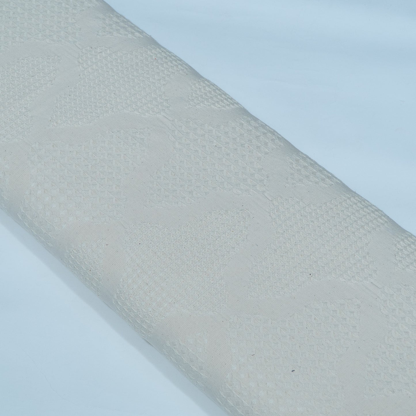 Off White Textured Dyeable Cotton Jacquard | SKU : JDD-392