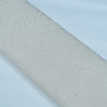 Off White Textured Dyeable Cotton Jacquard | SKU : JDD-392