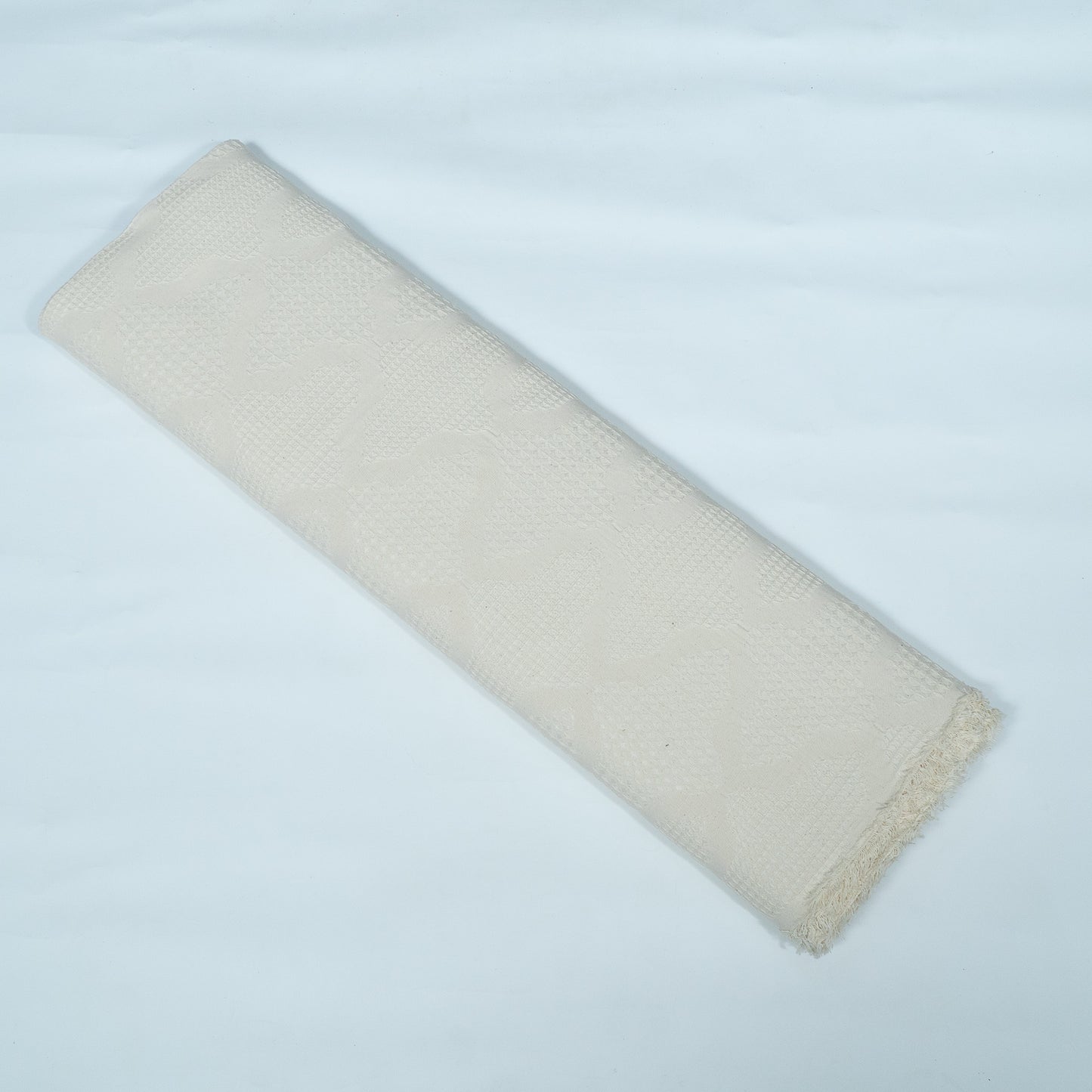 Off White Textured Dyeable Cotton Jacquard | SKU : JDD-392