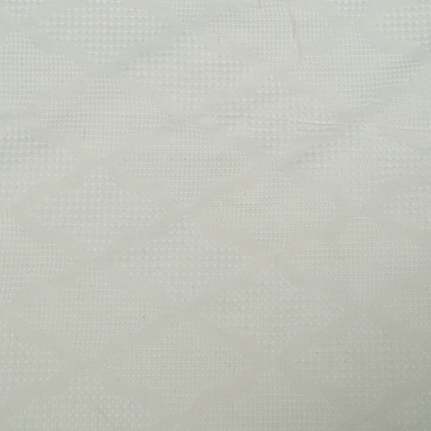 Off White Textured Dyeable Cotton Jacquard | SKU : JDD-392