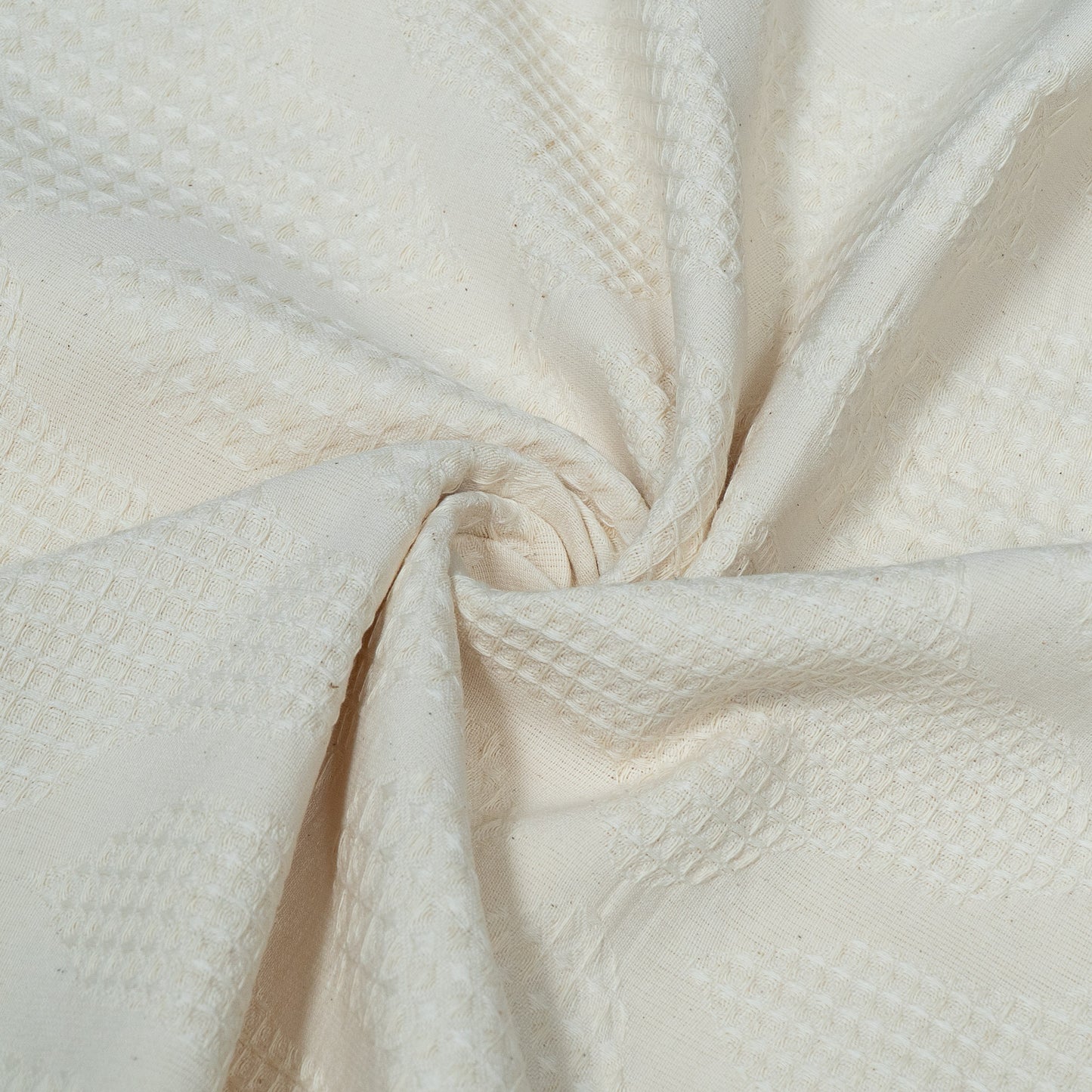 Off White Textured Dyeable Cotton Jacquard | SKU : JDD-392