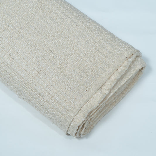 Off White Textured Dyeable Cotton Blend Jacquard | SKU : JDD-396