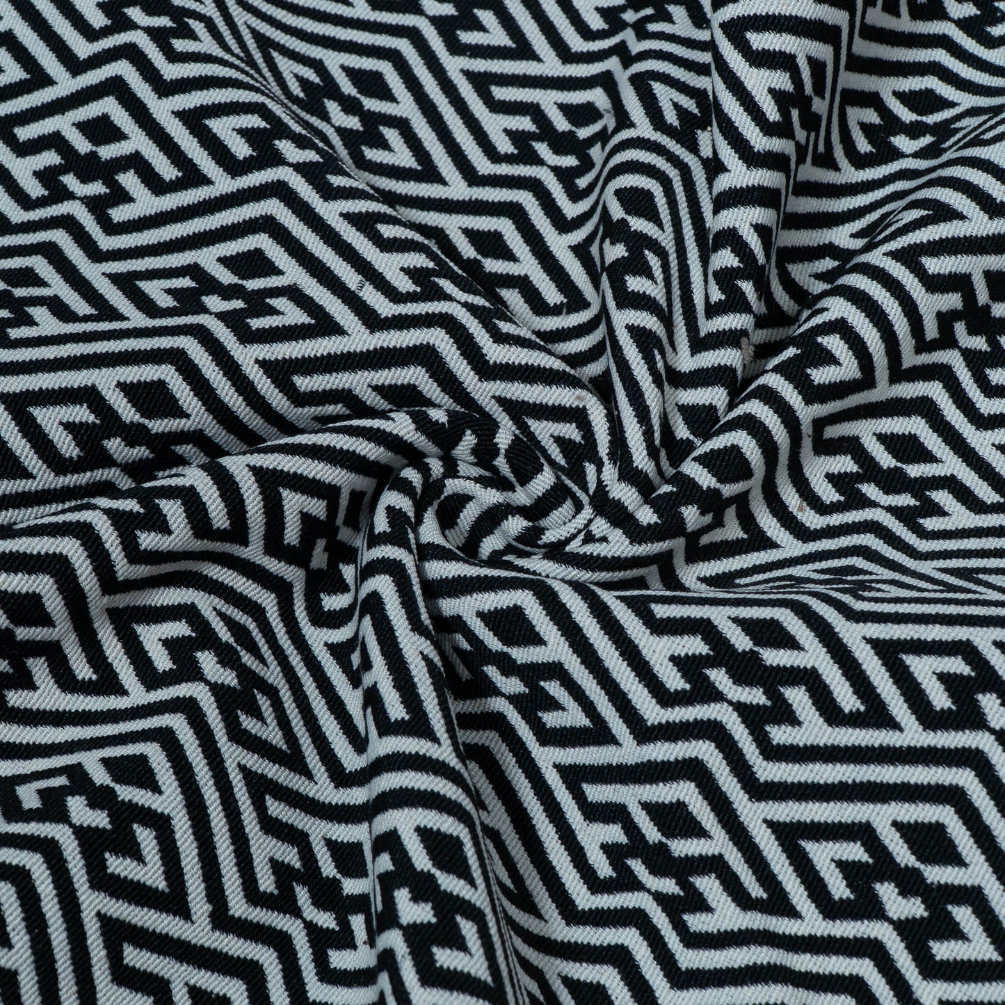 Black & White Abstract Cotton Blend Jacquard | SKU : JDD-39
